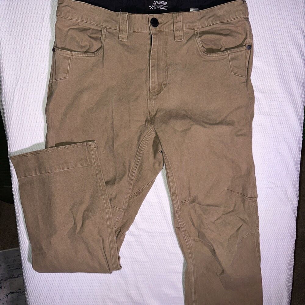 Off The Grid Jeans Pant Tapered Mens Size 33x30 Brown Stretch Trailblazer Pant
